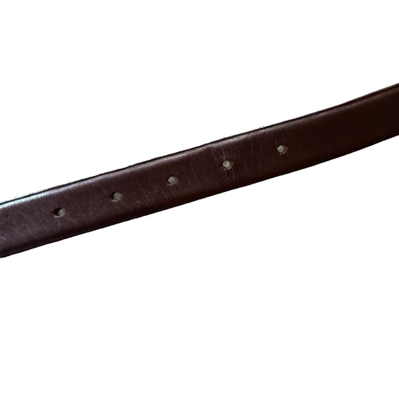 *Women’s Vint Sm Calvin Klein Brown Natural Fullgrain Leather Belt Gold Buckle - Picture 4 of 11